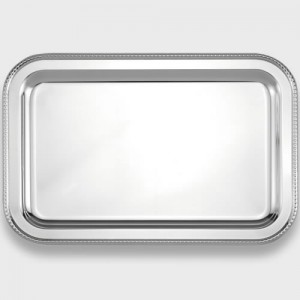 Bandeja plata rectangular perlas -