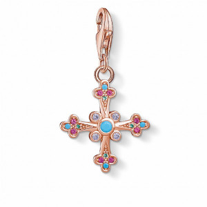 Charm Thomas Sabo cruz plata rosa multicolor -