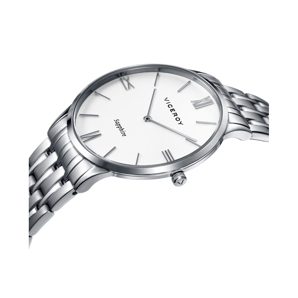 Reloj acero extrapano esfera blanca hombre 