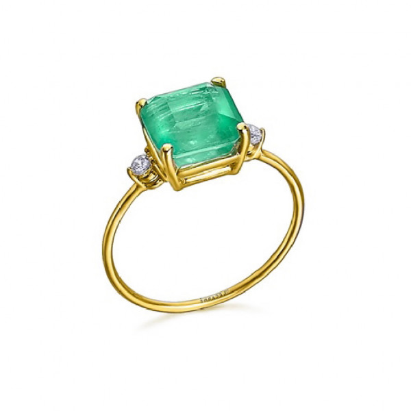 Anillo piedra verde oro