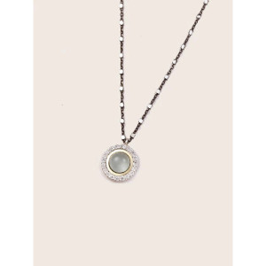 Colgante calcedonia oro plata -