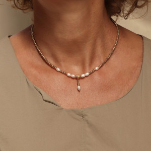 Collar PLATADEPALO dorado con perlas -