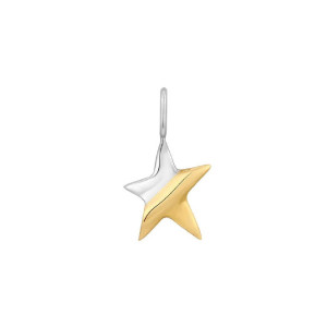 Charm para cadena estrella plata bicolor -