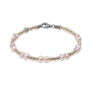Pulsera dorada PLATADEAPLO perlas -