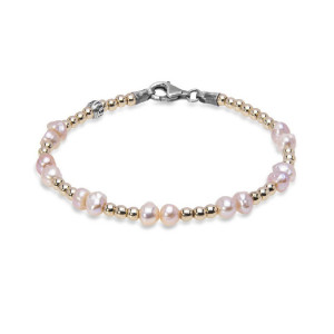 Pulsera dorada PLATADEAPLO perlas -