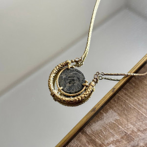 Collar vintage oro con moneda romana diamantes - G6008B 16,40
