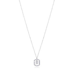 Collar letra S plata y circonitas - 13181C000-30S