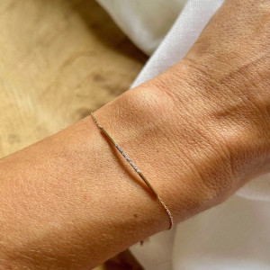 Pulsera barra diamantes oro -