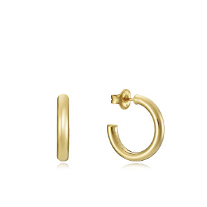 Pendientes tipo aro plata bañada en oro - 13060E100-06