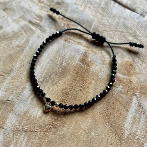 Pulsera corazón oro espinela -