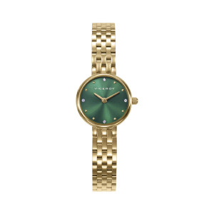 Reloj esfera verde acero dorado - 41148-67