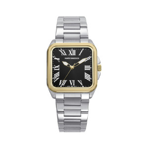 Reloj cuadrado con esfera negra para mujer -