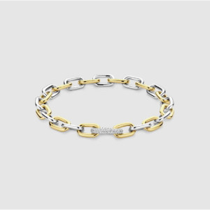 Pulsera Ti Sento plata bicolor cierre circonitas -