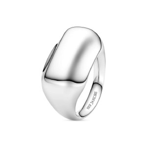 Anillo dos alturas plata liso -
