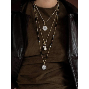 Collar DOMINIC onix plata -
