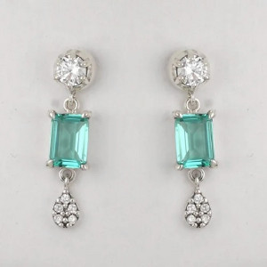 Pendientes plata cuarzo verde espinela -