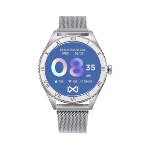 Reloj Smart de metal plateado con malla milanesa - MS2001-10