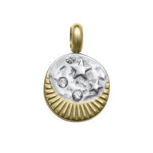 MOTIVO COLGANTE DE MUJER BITONO DE ACERO E IP DORADO LUNA - 15245M01012